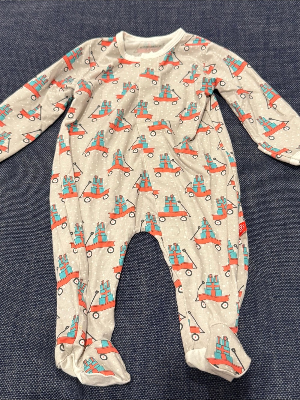 Magnetic Me Boys Footie Footed Sleeper 0-3m Modal Wagon Presents Holiday